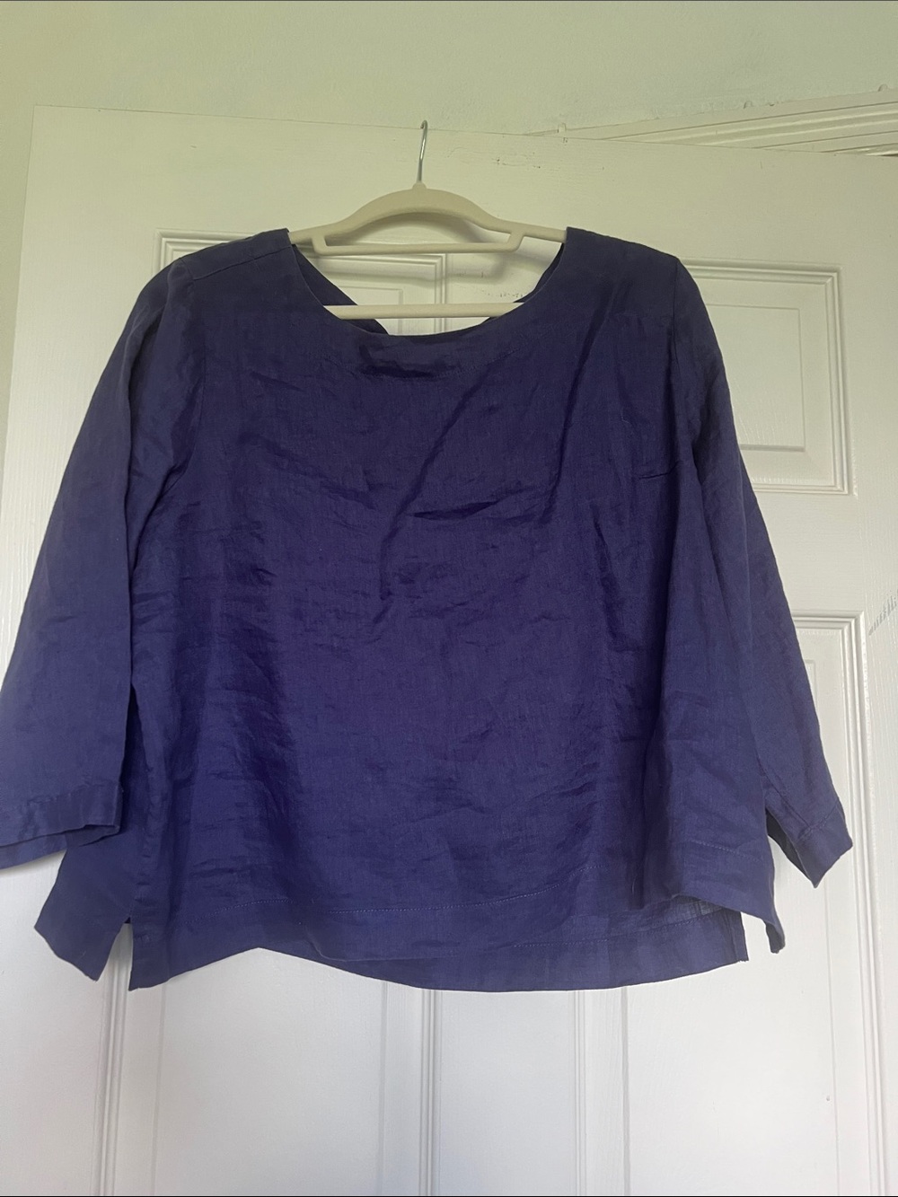 Martha Stewart Indigo Boatneck Linen-Blend Tunic